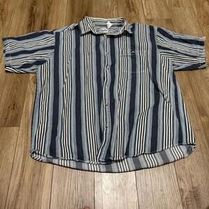 Vintage 90s Basic Editions Striped Denim Shirt XL